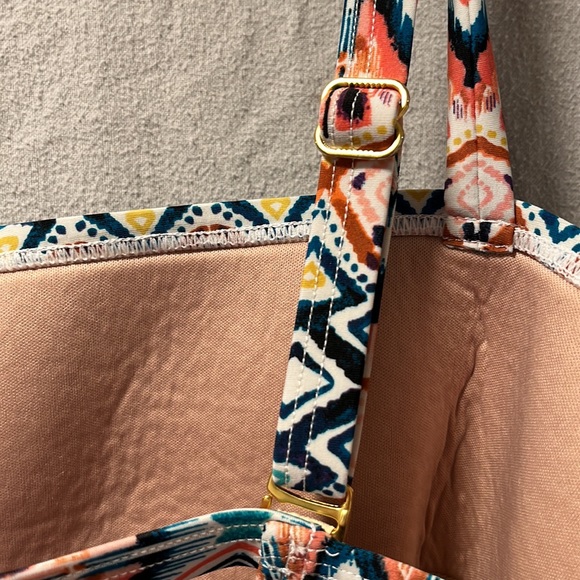 Swim by Cacique (Lane Bryant) Aztec Print Handkerchief Tankini Swim Top Size 24 - Picture 9 of 13